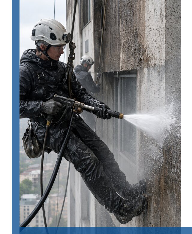 Гидроструйная очистка фасадов и конструкций в Жигулёвске