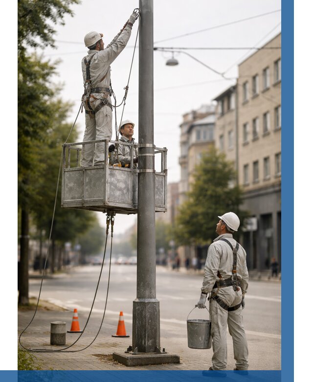 Покраска опор освещения в Жигулёвске от 5060 р. | ВЫСОТНИК-Жгл