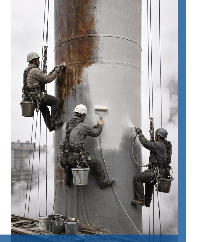 Покраска дымовых труб в Жигулёвске от 8601 р. | ВЫСОТНИК-Жгл