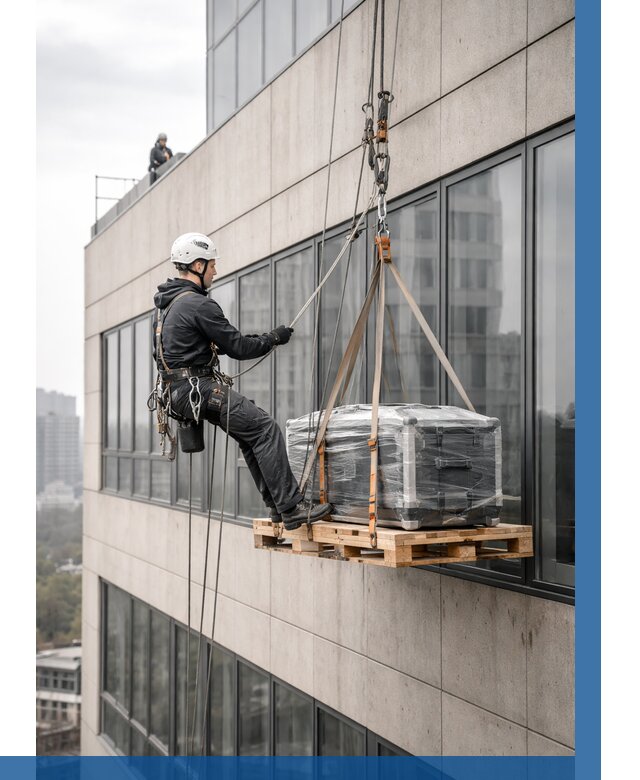 Спуск груза по фасаду в Жигулёвске от 3542 р. | ВЫСОТНИК-Жгл