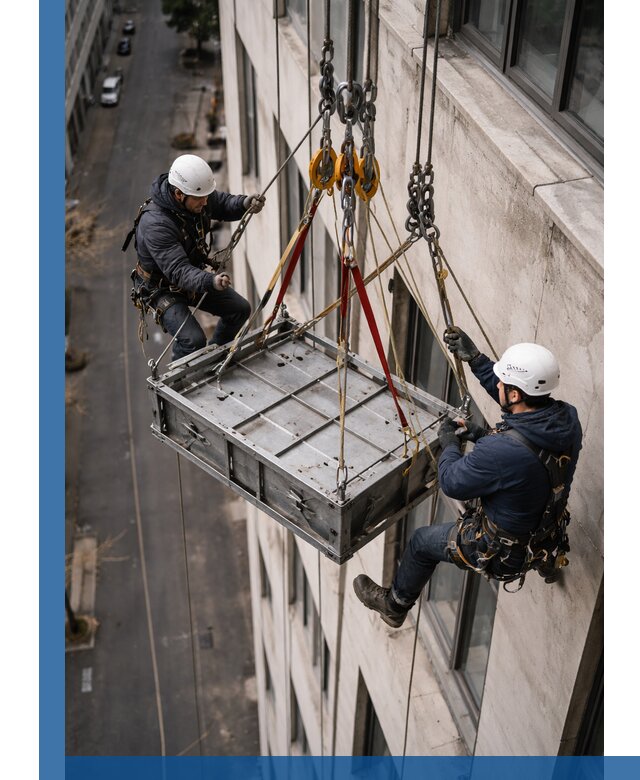 Спуск и подъем грузов по фасаду в Жигулёвске для зданий