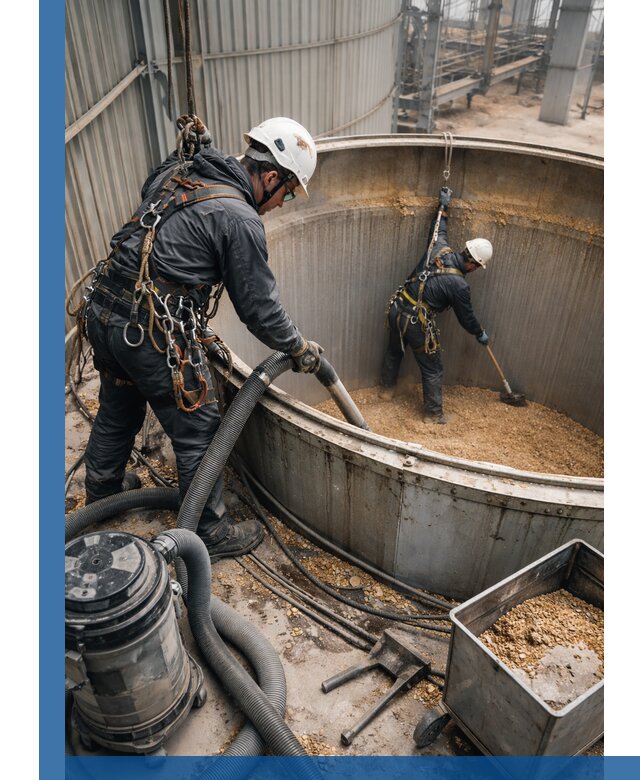 Профессиональная чистка зерновых бункеров в Жигулёвске с выездом