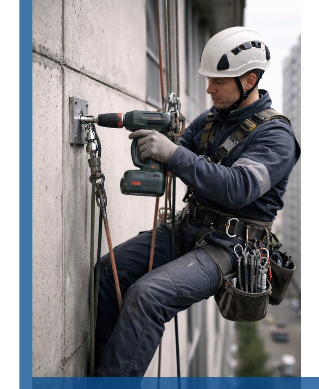 Установка анкерных точек для высотных работ в Жигулёвске